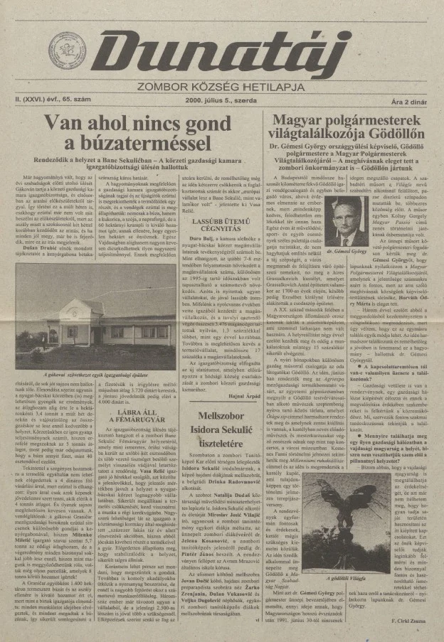 Dunatáj, 2. évf. 2000. július 5. 65. sz.