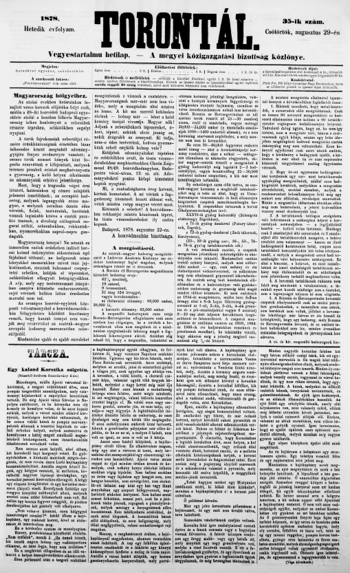 Torontál, 7. évf. 1878. augusztus 29. 35. sz.
