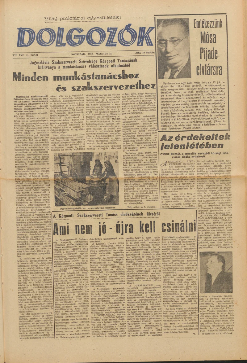 Dolgozók, 12. évf. 1958. március 15. 11. sz.
