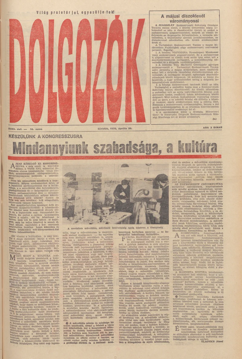 Dolgozók, 32. évf. 1978. április 20. 16. sz.