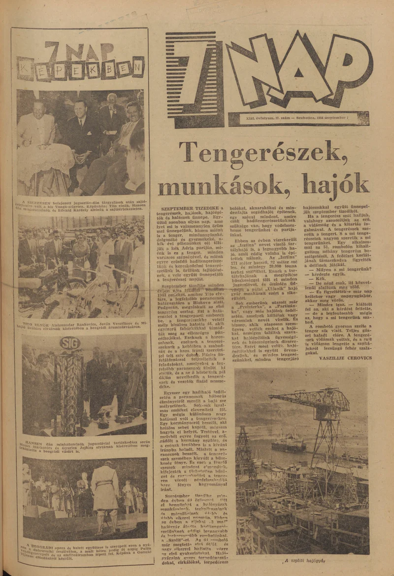 7 Nap, 13. évf. 1958. szeptember 7. 37. sz. 1–20. oldal