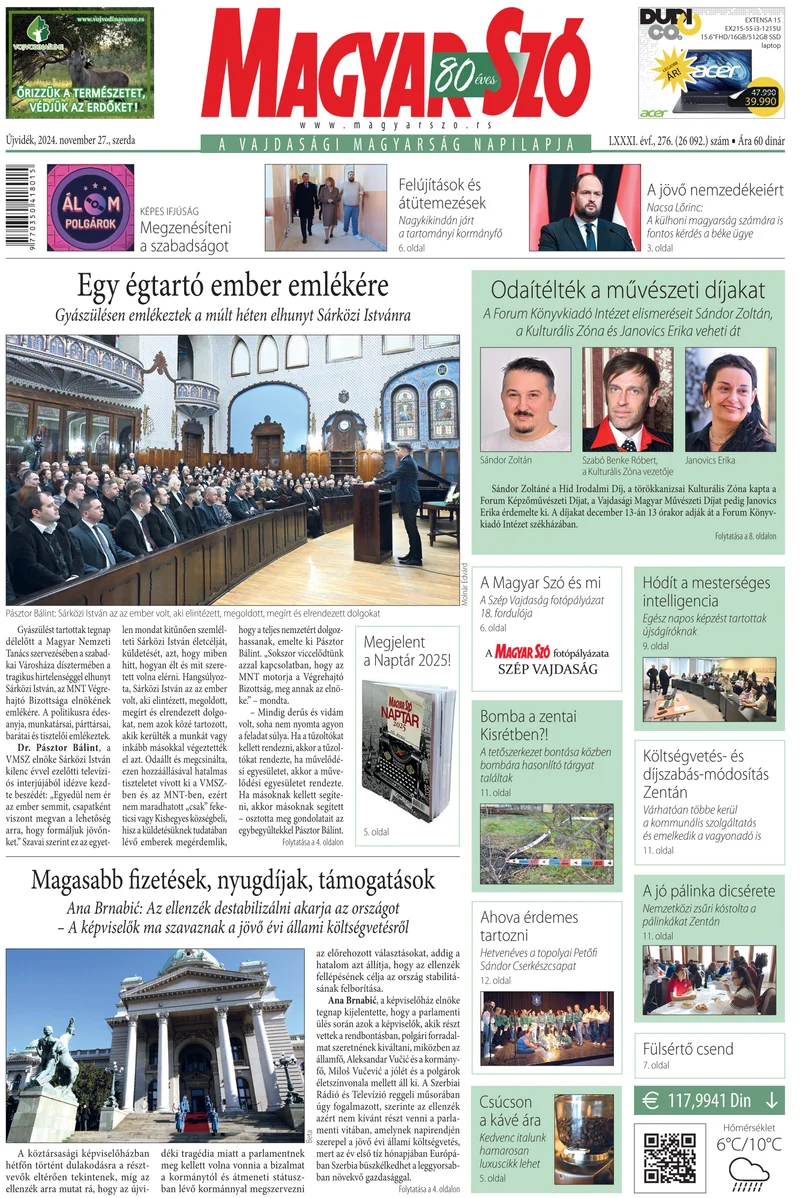 Magyar Szó 2024. november 27. 276. sz. 1–16. oldal
