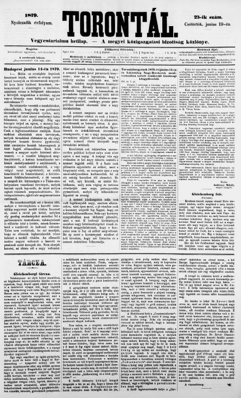 Torontál, 8. évf. 1879. június 19. 25. sz.