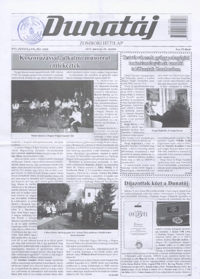 Dunatáj, 17. évf. 2015. március 18. 822. sz.