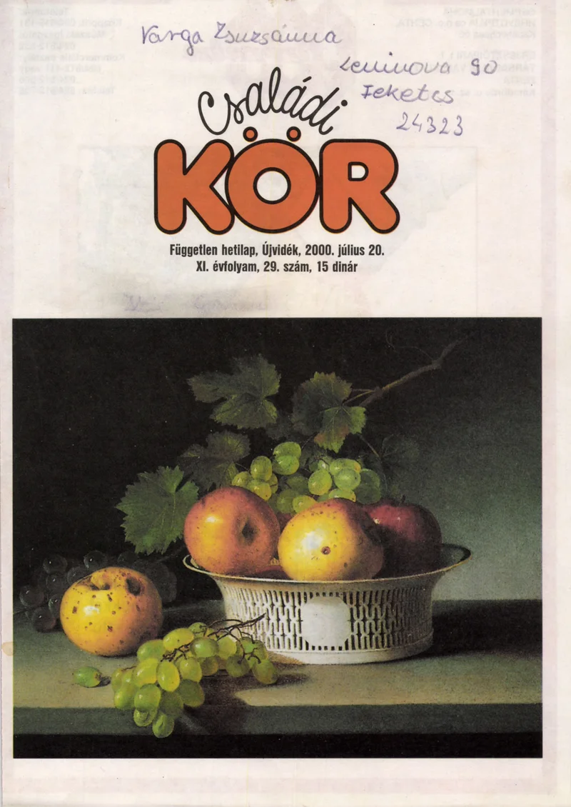 Családi Kör, 11. évf. 2000. július 20. 29. sz.