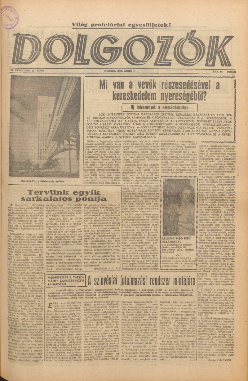 Dolgozók, 10. évf. 1956. április 3. 15. sz.