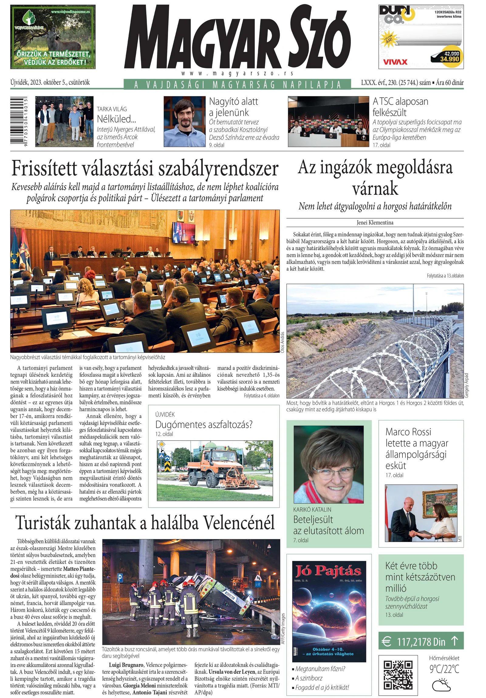 Magyar Szó, 80. évf. 2023. október 5. 230. sz. 1–20. oldal