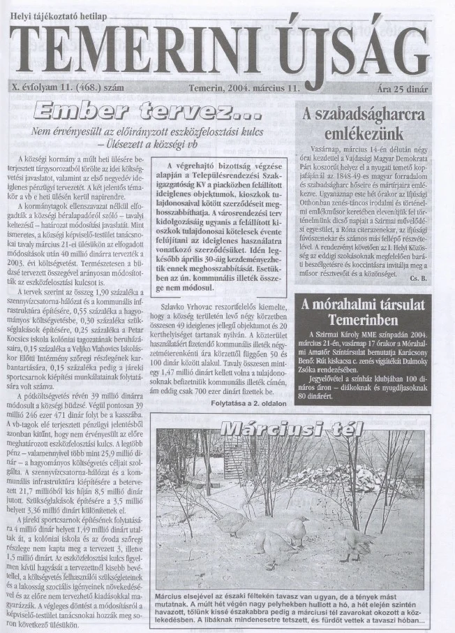Temerini Újság, 10. évf. 2004. március 11. 11. sz.
