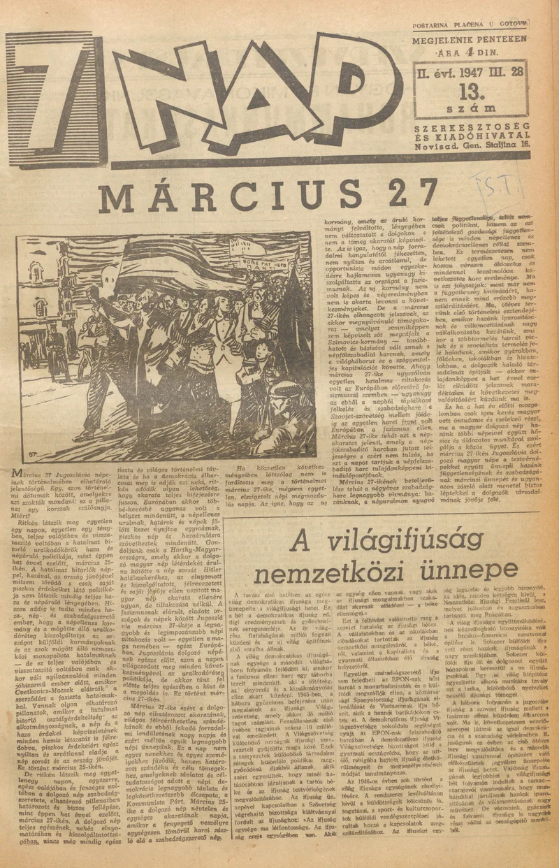 7 Nap, 2. évf. 1947. március 28. 13. sz. 1–10. oldal