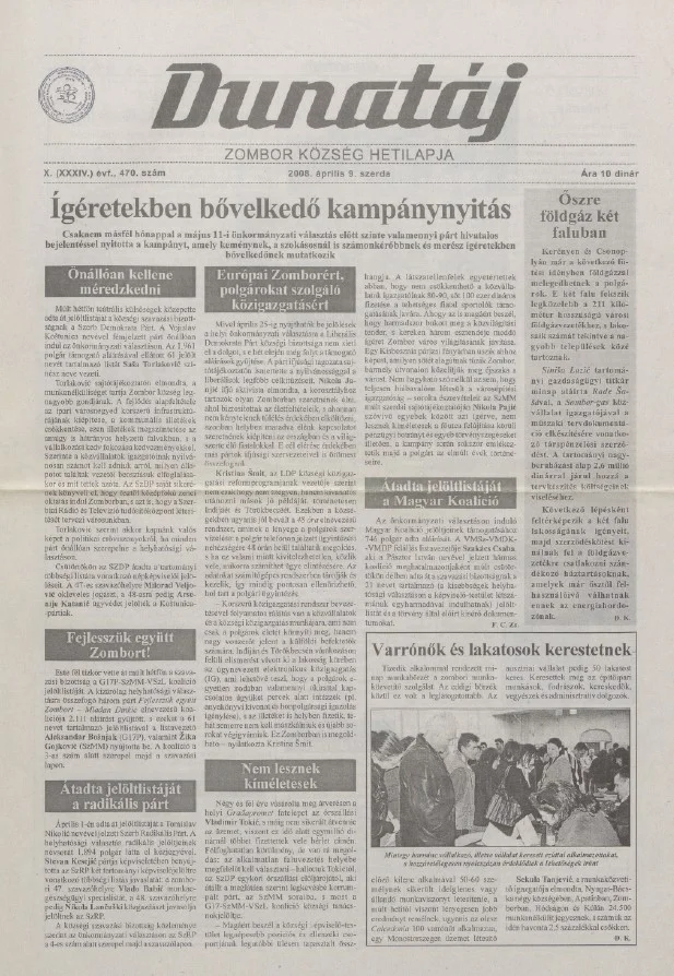Dunatáj, 10. évf. 2008. április 9. 470. sz.