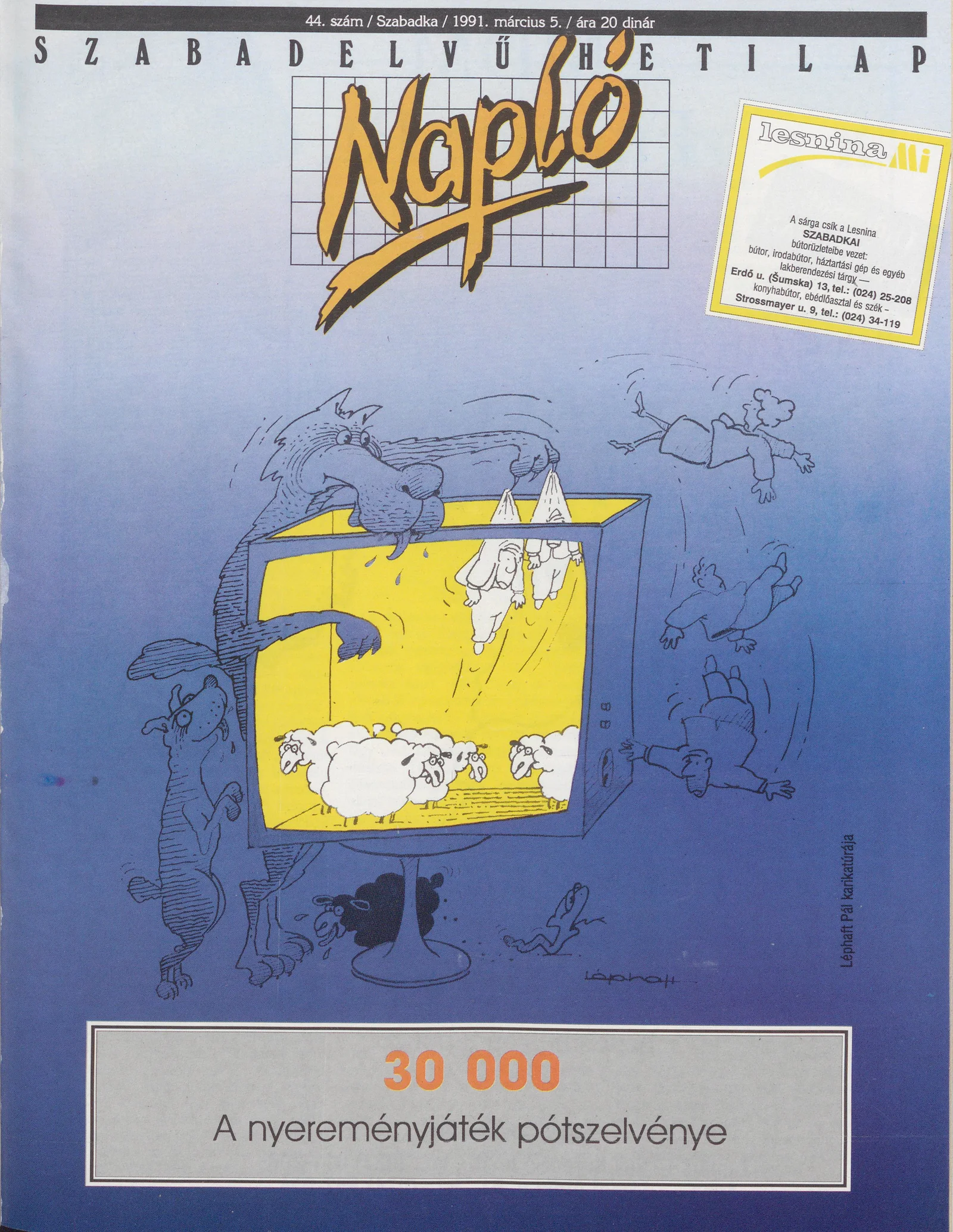 Napló - Szabadelvű hetilap, 2. évf. 1991. március 5. 44. sz.