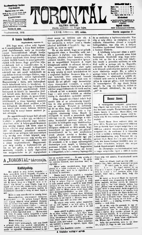 Torontál, 27. évf. 1898. augusztus 31. 197. sz.