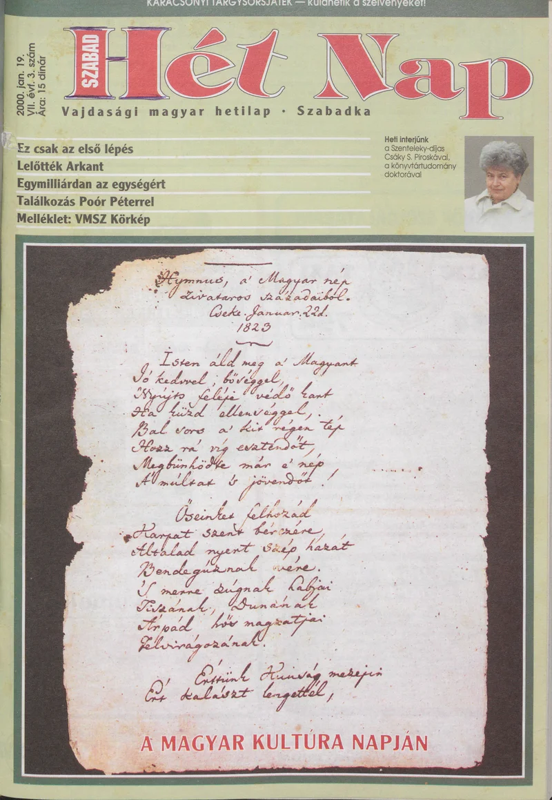 Szabad Hét Nap, 7. évf. 2000. január 19. 3. sz.