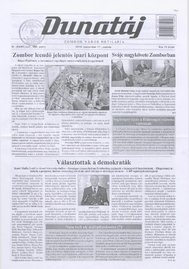 Dunatáj, 12. évf. 2010. november 17. 606. sz.