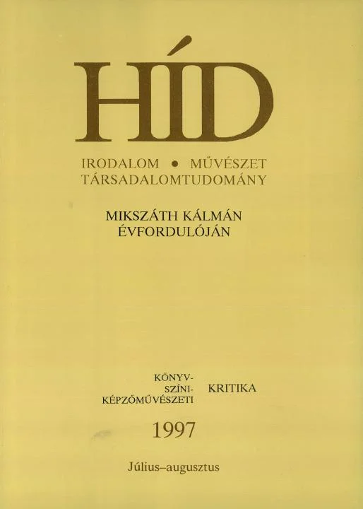 Híd, 61. évf. 1997. július – augusztus. 7–8. sz. 497–624. oldal