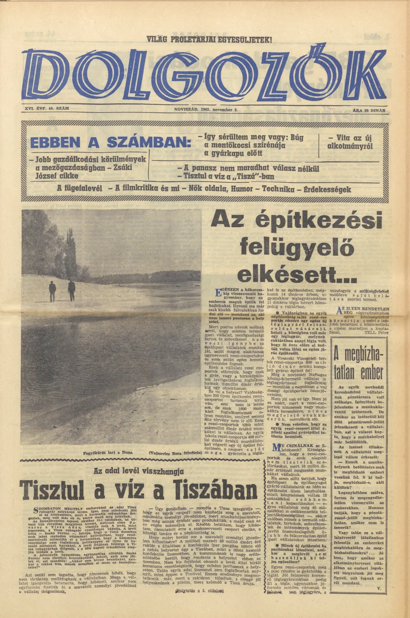 Dolgozók, 16. évf. 1962. november 2. 44. sz.
