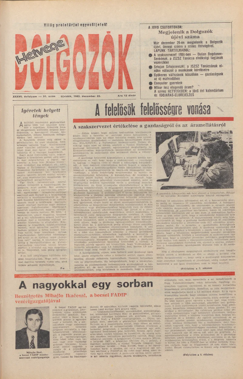 Dolgozók, 37. évf. 1983. december 22. 51. sz.