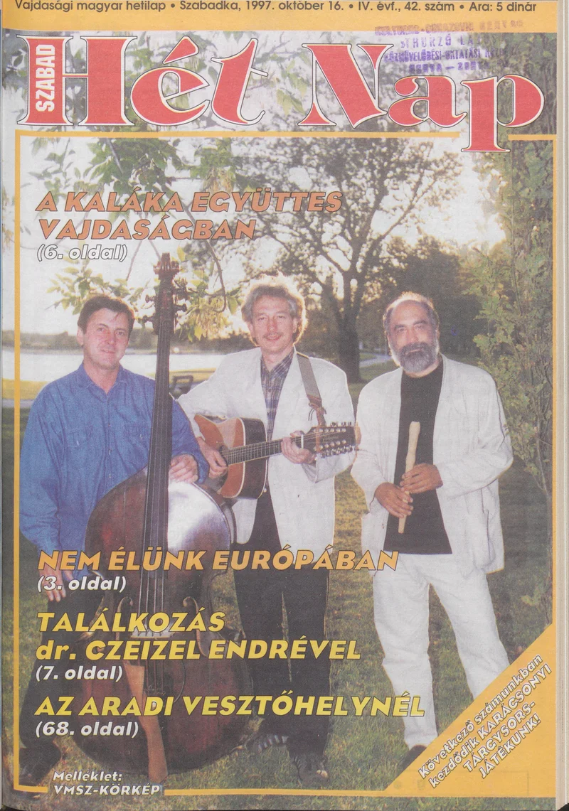 Szabad Hét Nap, 4. évf. 1997. október 16. 42. sz.