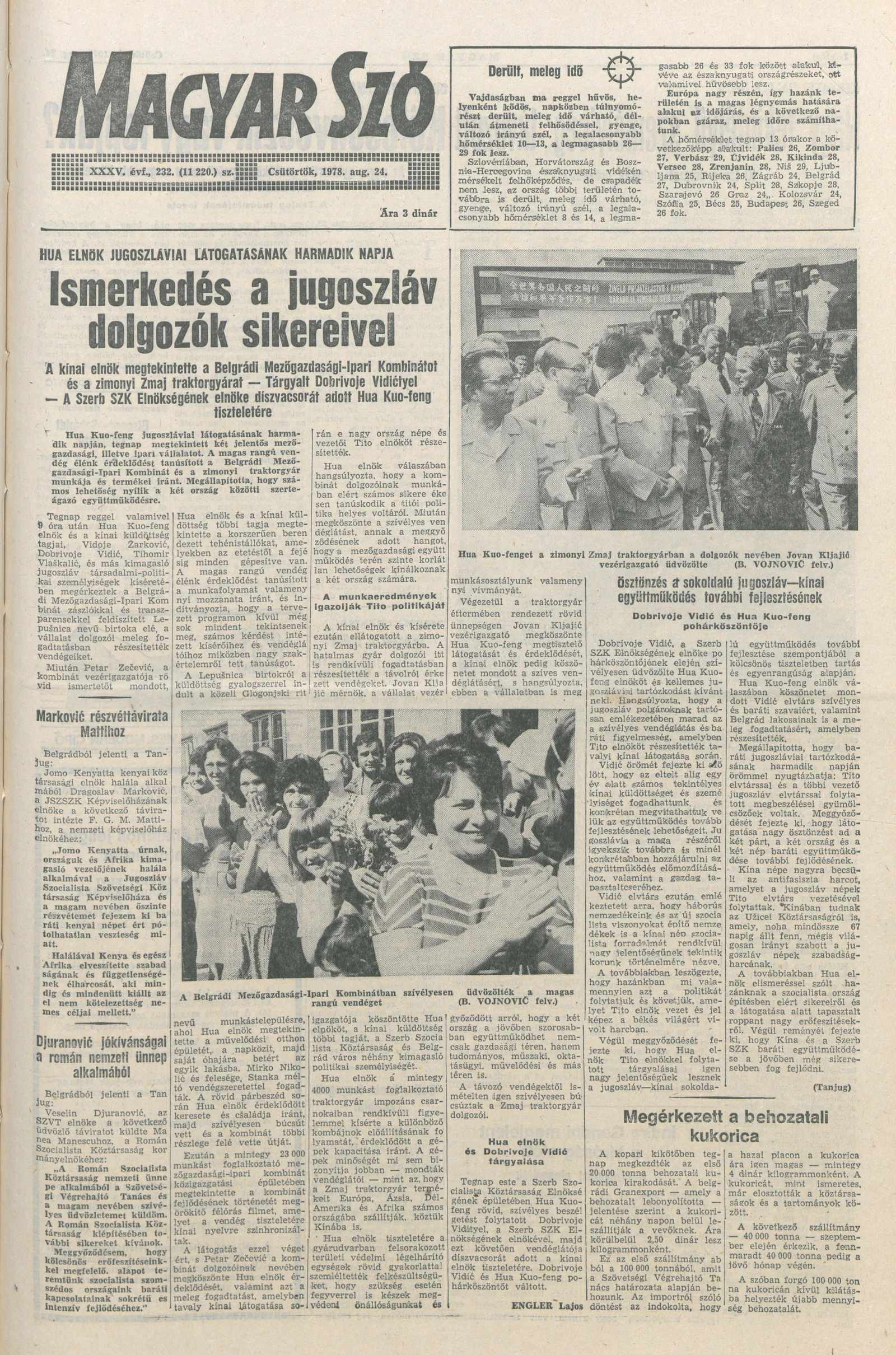 Magyar Szó, 35. évf. 1978. augusztus 24. 232. sz. 1–16. oldal