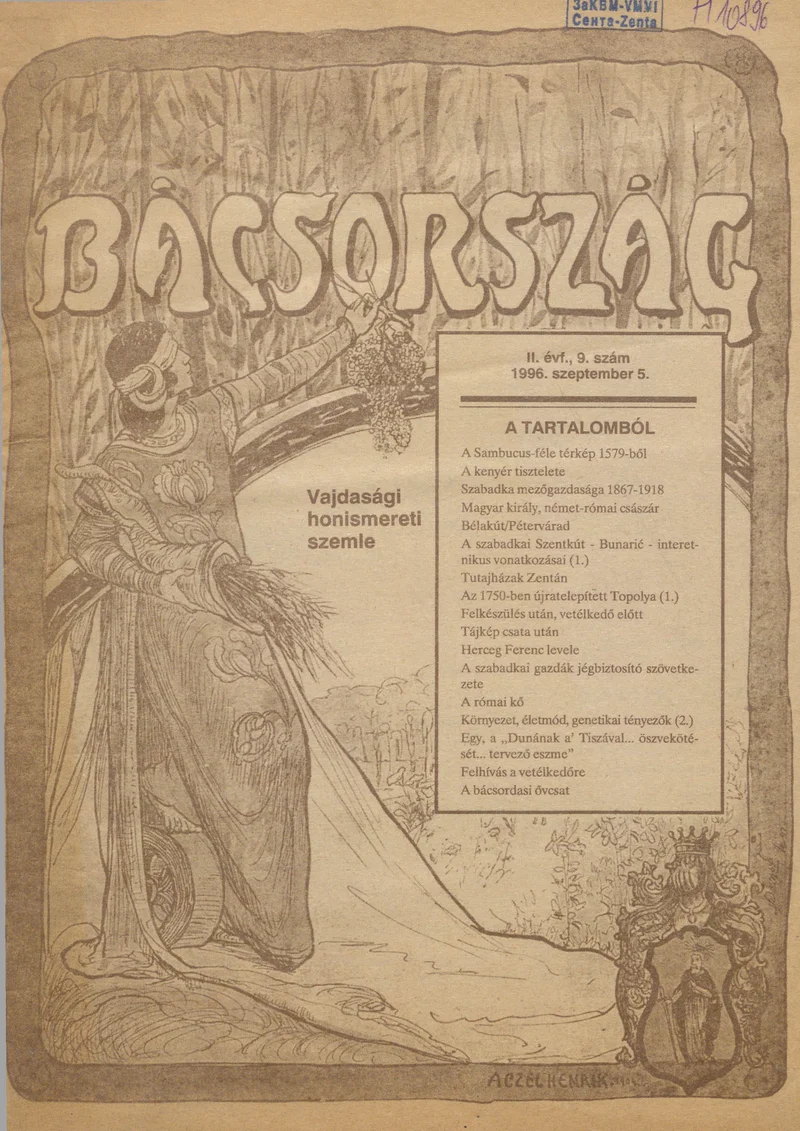 Bácsország, 2. évf. 1996. szeptember 5. 9. sz.