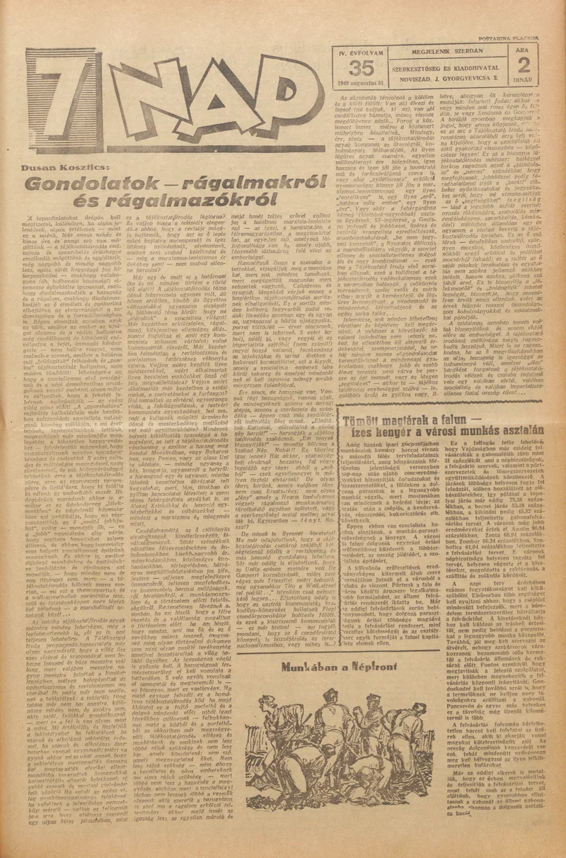 7 Nap, 4. évf. 1949. augusztus 31. 35. sz. 1–4. oldal