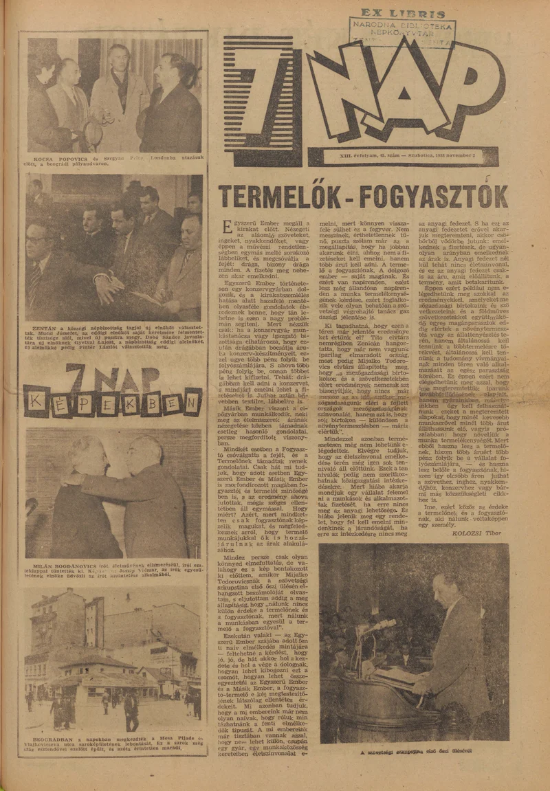 7 Nap, 13. évf. 1958. november 2. 45. sz. 1–20. oldal