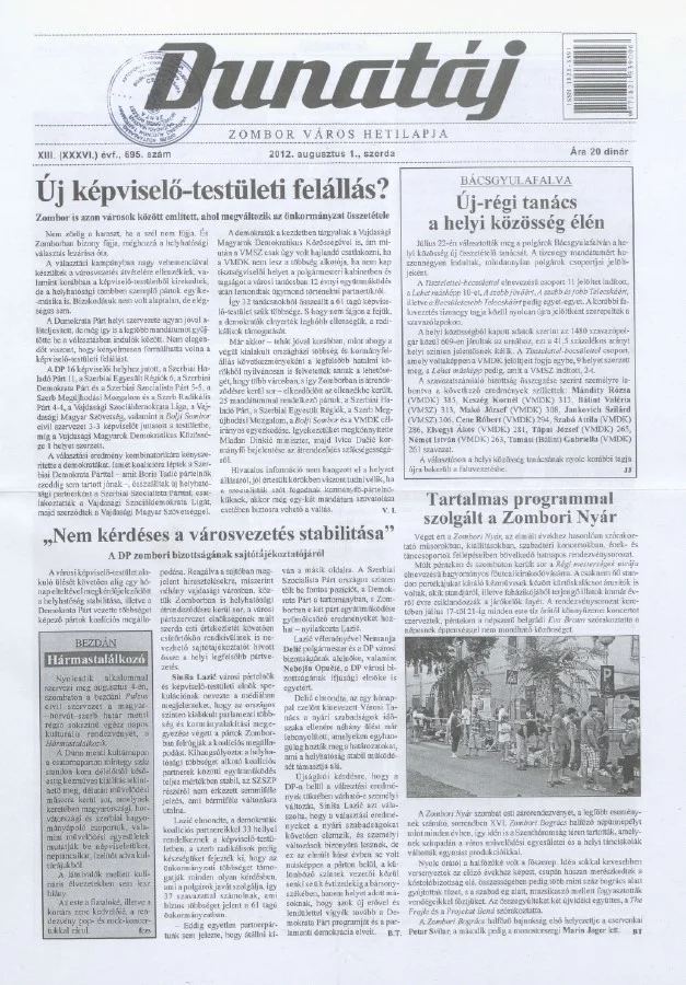 Dunatáj, 14. évf. 2012. augusztus 1. 695. sz.
