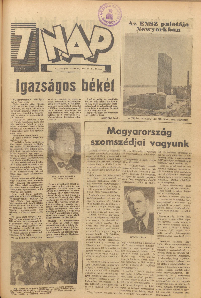 7 Nap, 11. évf. 1956. november 11. 46. sz.