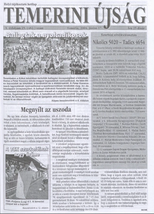 Temerini Újság, 10. évf. 2004. június 17. 25. sz.