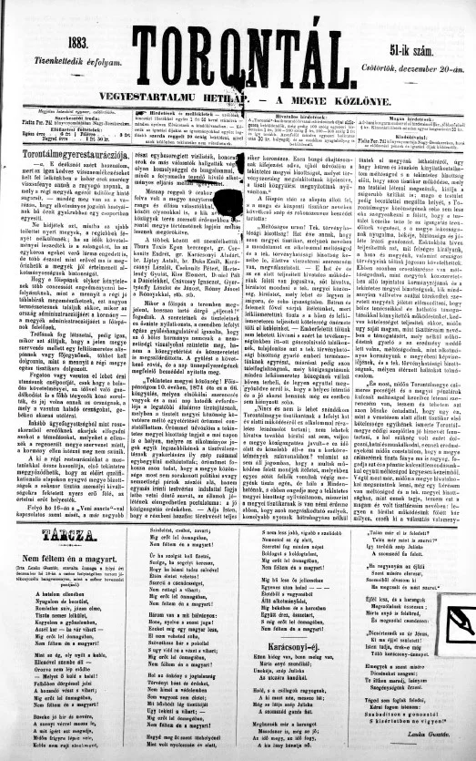 Torontál, 12. évf. 1883. december 20. 51. sz.