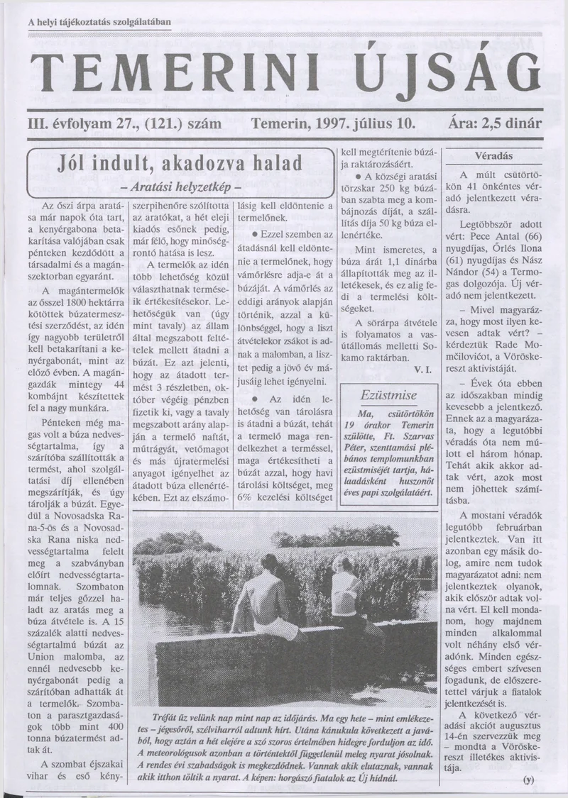 Temerini Újság, 3. évf. 1997. július 10. 27. sz.
