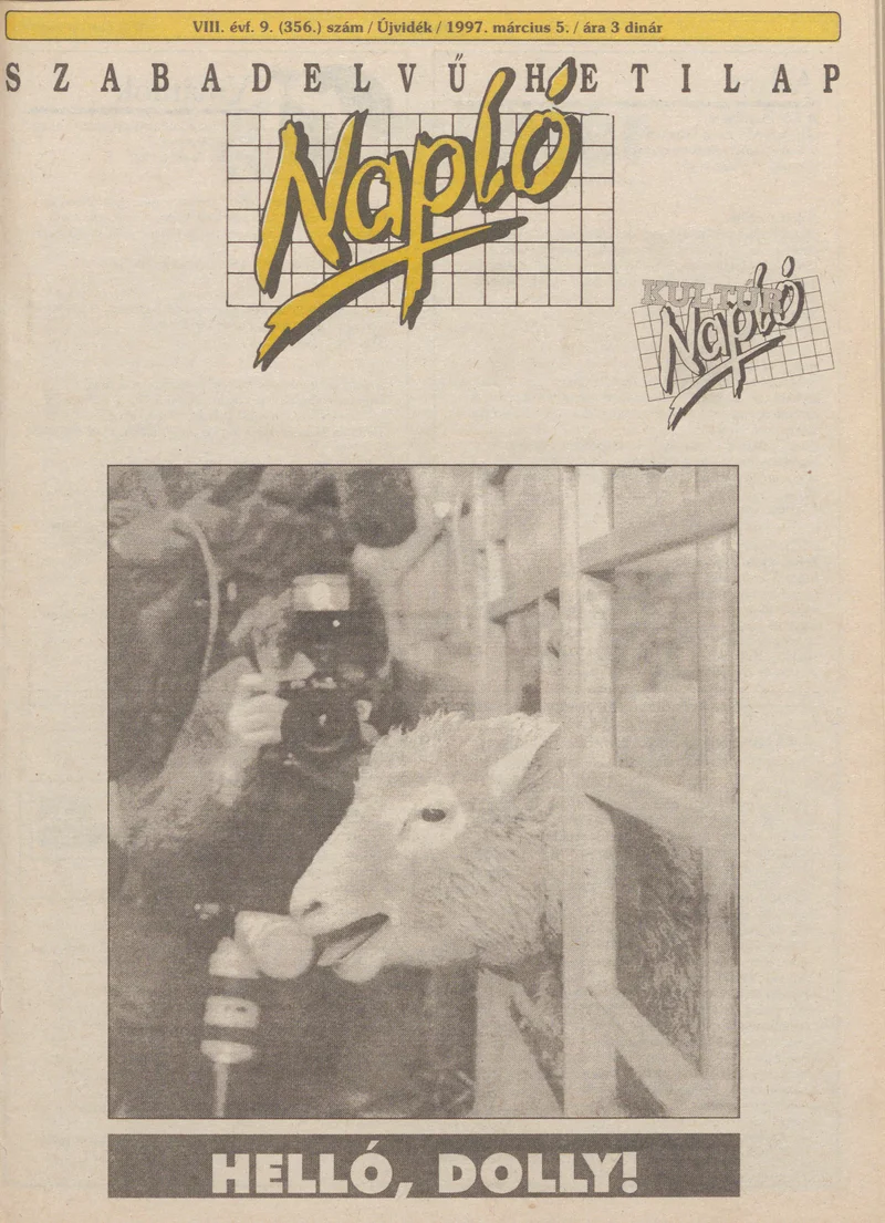 Napló - Szabadelvű hetilap, 8. évf. 1997. március 5. 356. sz.