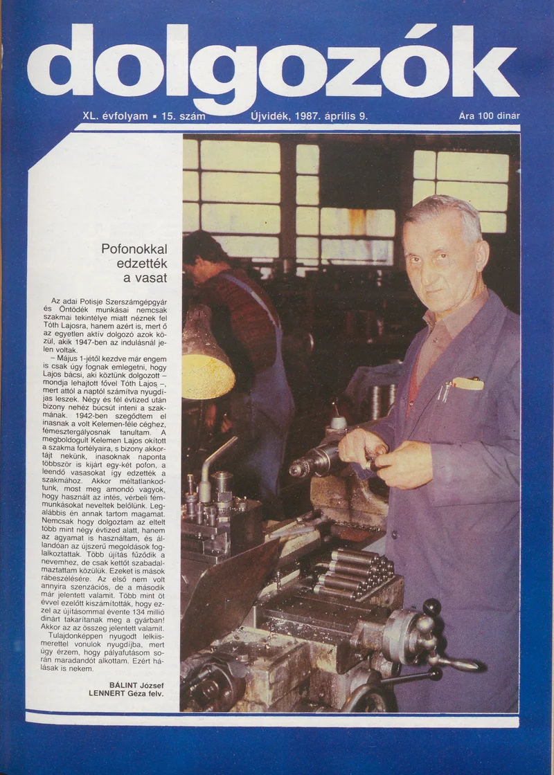 Dolgozók, 41. évf. 1987. április 9. 15. sz.