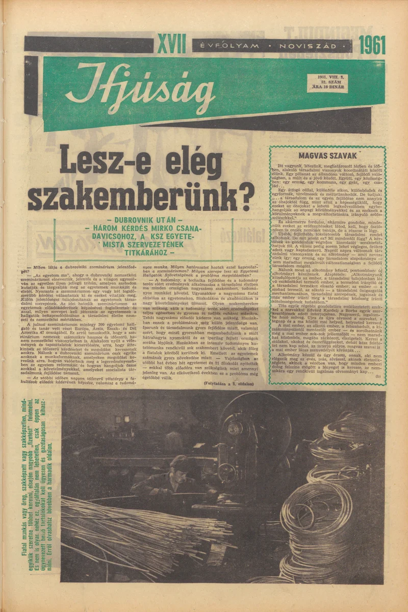 Ifjúság, 17. évf. 1961. augusztus 3. 32. sz.