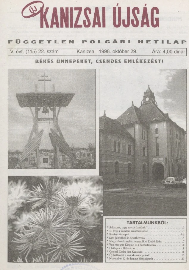 Új Kanizsai Újság, 5. évf. 1998. október 29. 22. sz.