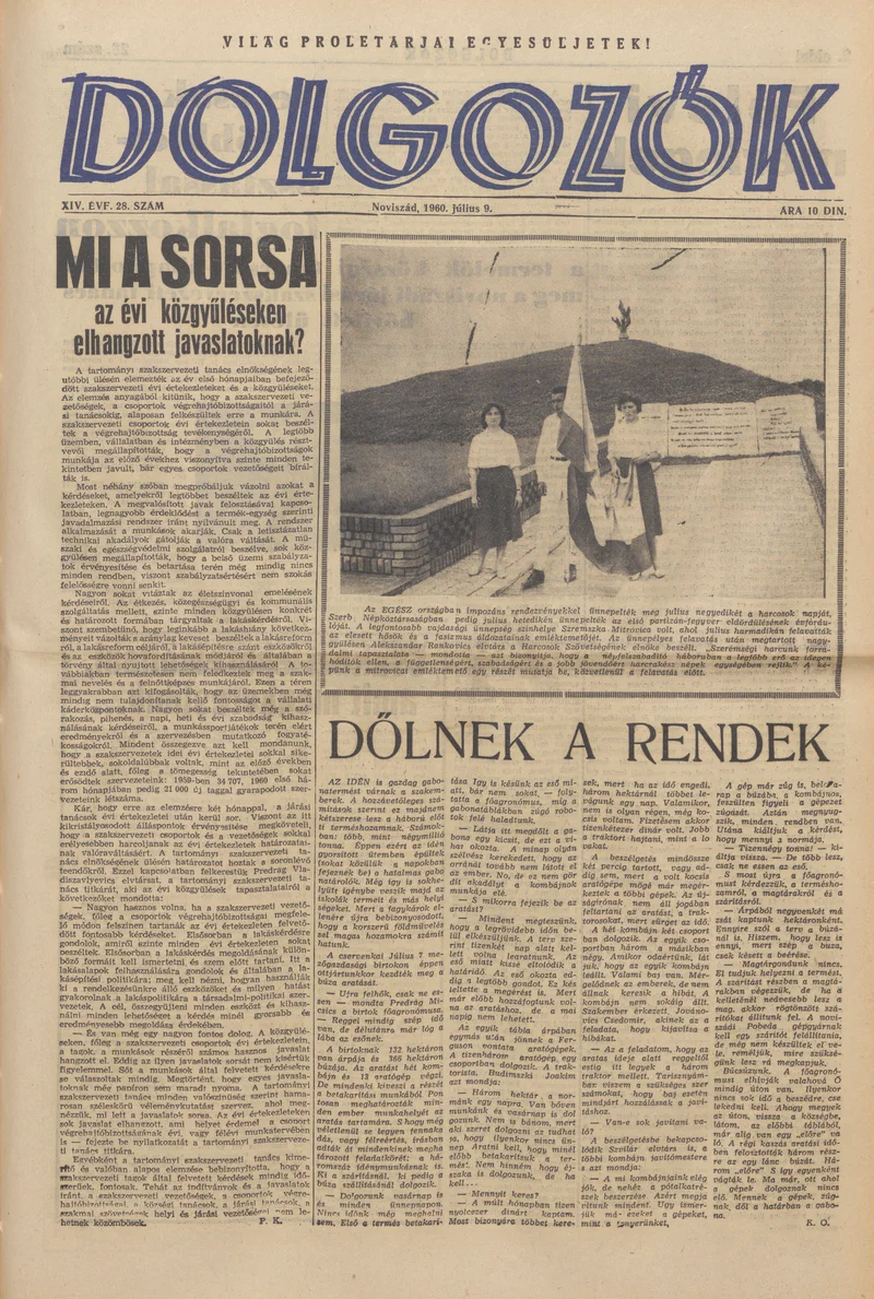 Dolgozók, 14. évf. 1960. július 9. 28. sz.