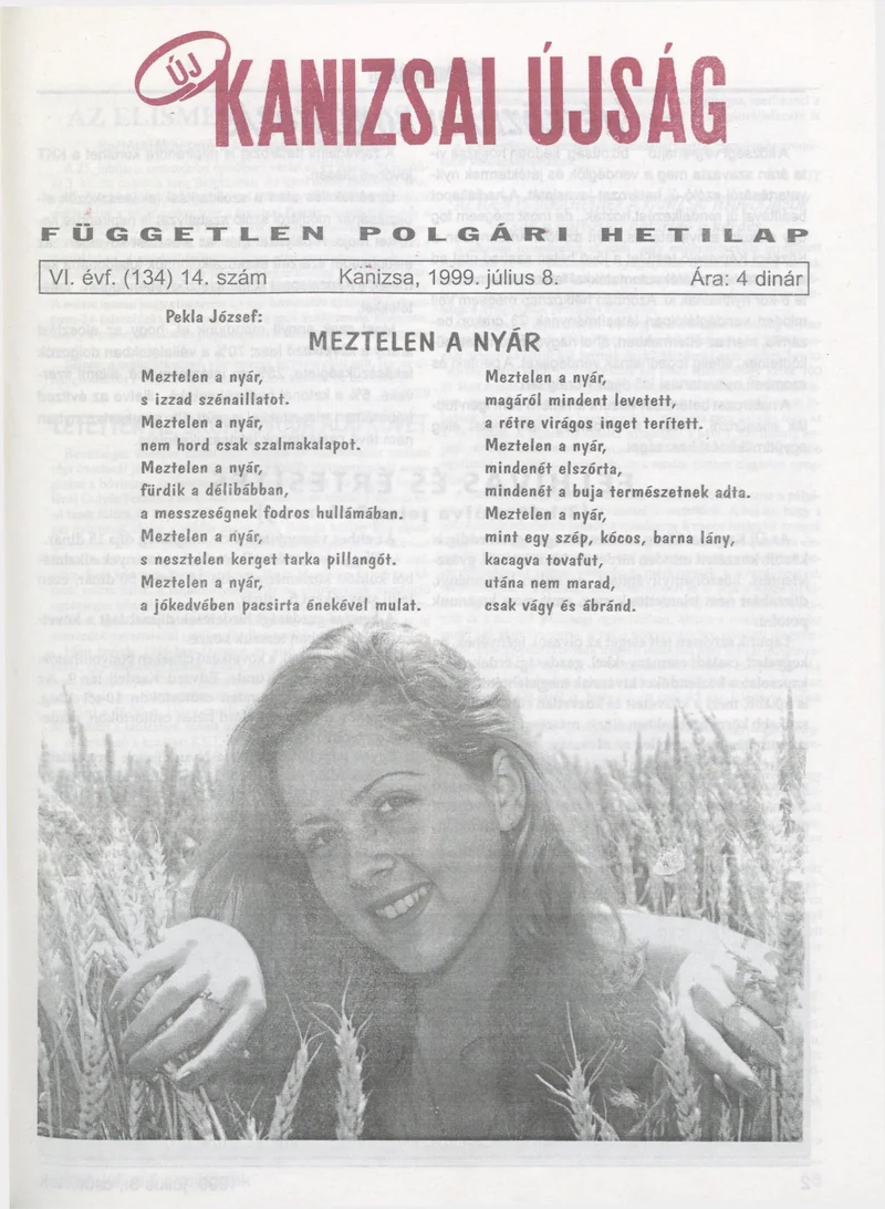 Új Kanizsai Újság, 6. évf. 1999. július 8. 14. sz.