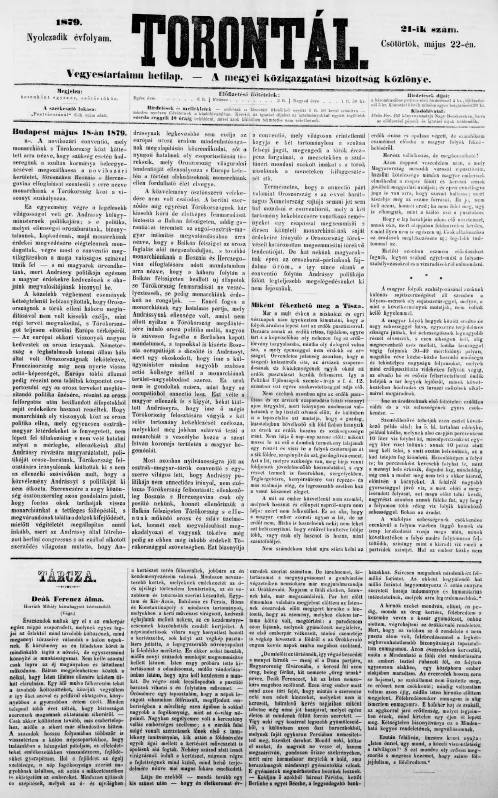 Torontál, 8. évf. 1879. május 22. 21. sz.