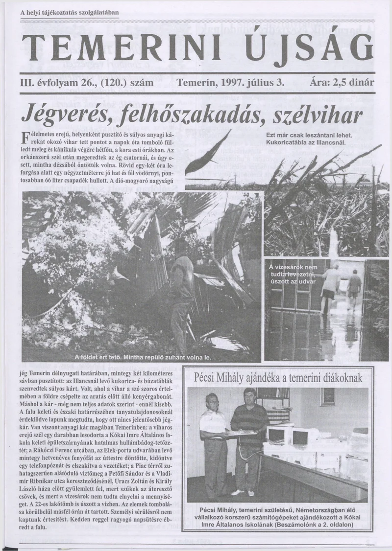 Temerini Újság, 3. évf. 1997. július 3. 26. sz.