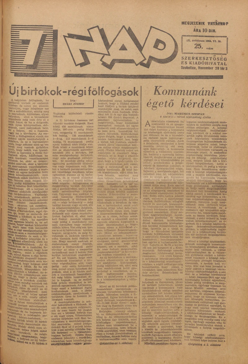 7 Nap, 9. évf. 1954. június 20. 25. sz. 1–16. oldal