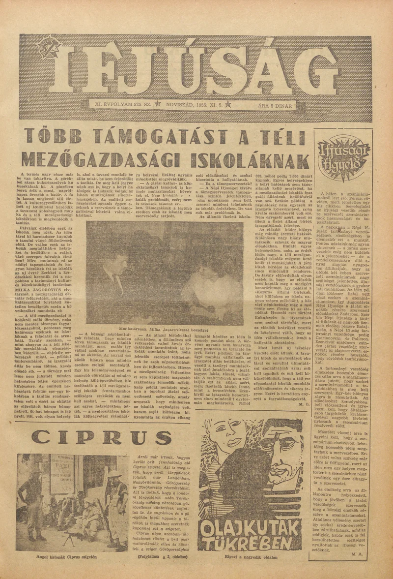 Ifjúság, 11. évf. 1955. november 5. 525. sz.
