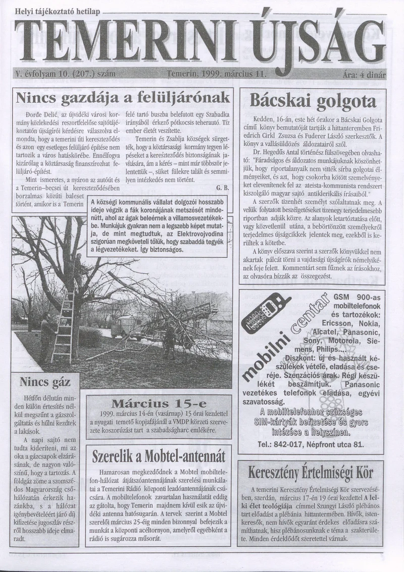 Temerini Újság, 5. évf. 1999. március 11. 10. sz.