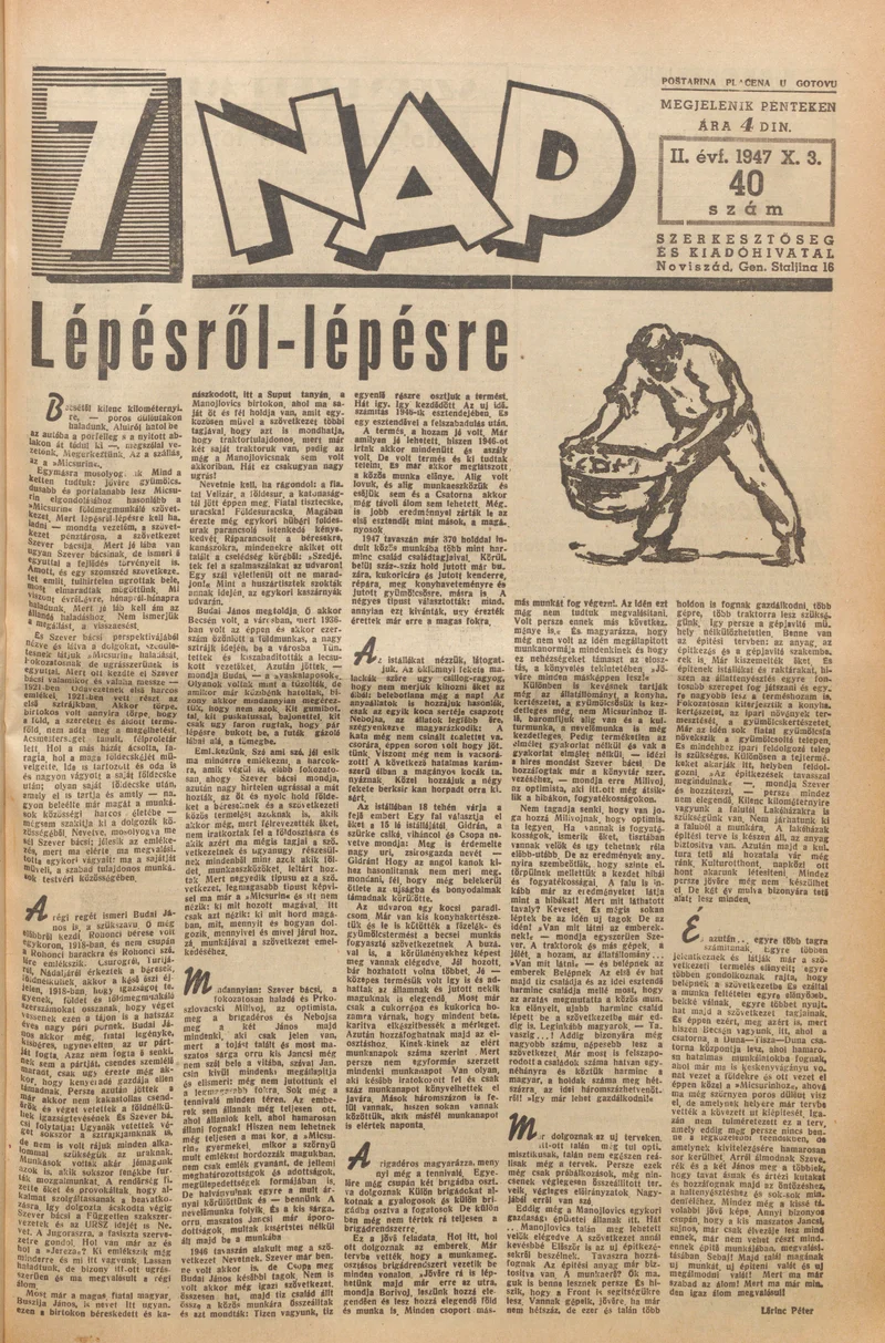 7 Nap, 2. évf. 1947. október 3. 40. sz. 1–10. oldal