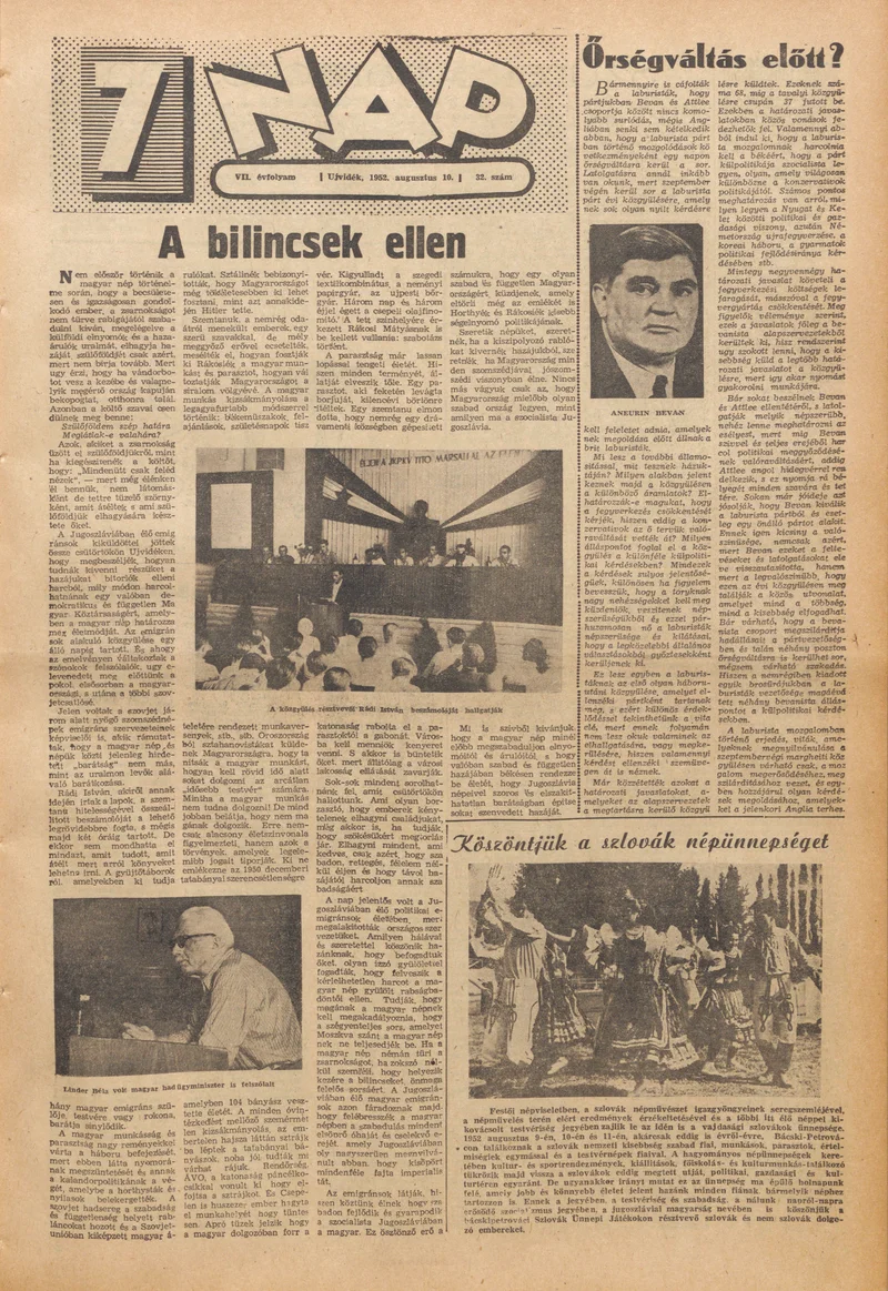 7 Nap, 7. évf. 1952. augusztus 10. 32. sz. 1–12. oldal