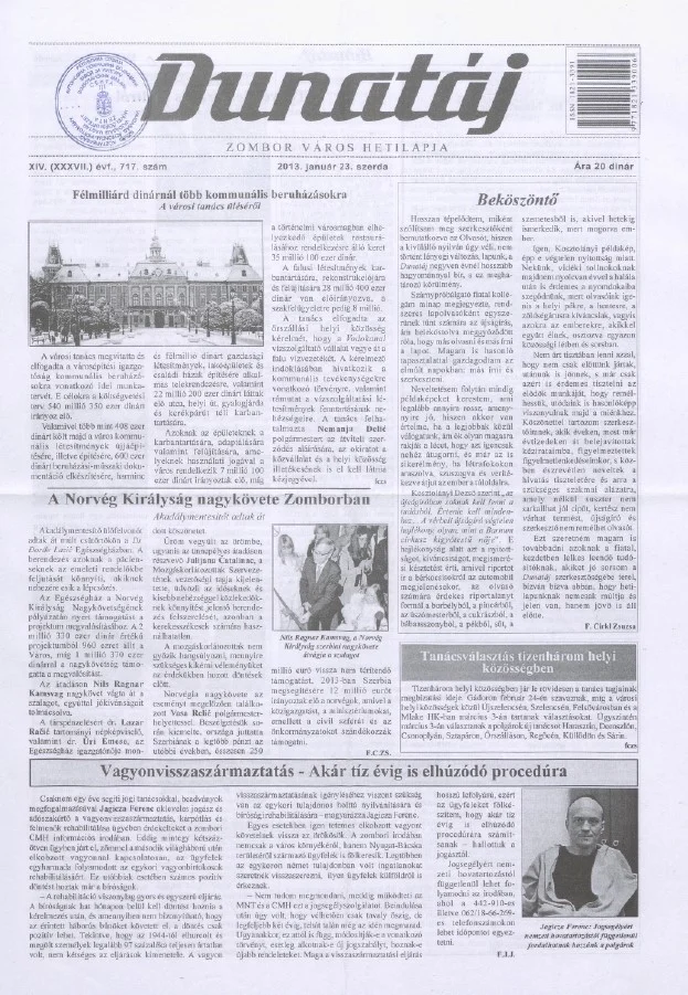 Dunatáj, 15. évf. 2013. január 23. 717. sz.