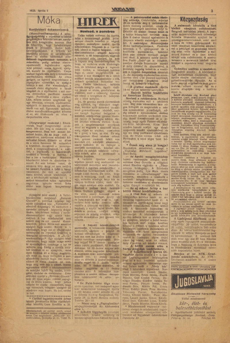 Vajdaság, 3. évf. 1923. április 1. 76. sz.