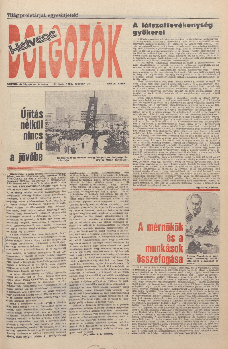 Dolgozók, 39. évf. 1985. február 21. 7. sz.