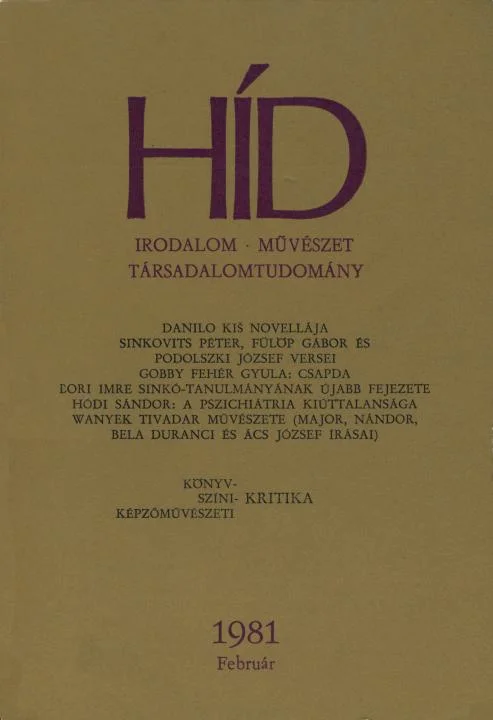 Híd, 45. évf. 1981. február. 2. sz. 121–264. oldal