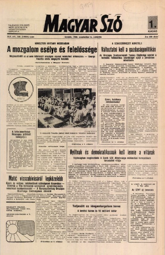 Magyar Szó, 45. évf. 1988. szeptember 8. 248. sz.