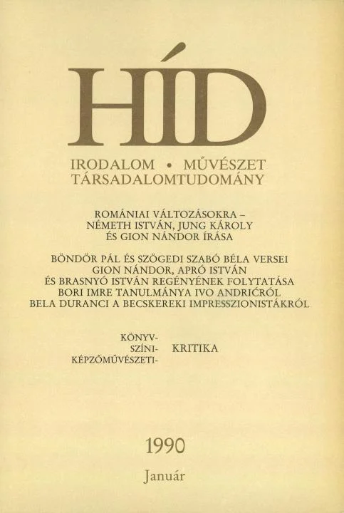 Híd, 54. évf. 1990. január. 1. sz. 1–116. oldal